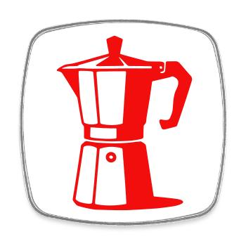 Coffee Pot Illustration for Cafe Lovers - Square fridge magnet - white - Front