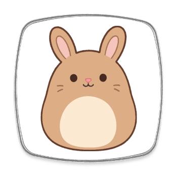 Niedlicher Hase Cartoon Druck - Viereckiger Kühlschrankmagnet - Weiß - Vorne