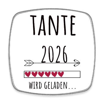 Werdende Tante 2026 Geschenk Schwangerschaft - Viereckiger Kühlschrankmagnet - Weiß - Vorne
