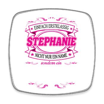 Quality feature Stephanie simply first-class - Square fridge magnet - white - Front