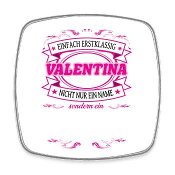 Quality feature Valentina simply first-class - Square fridge magnet - white - Front