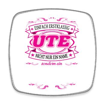 Quality feature Ute simply first-class - Square fridge magnet - white - Front
