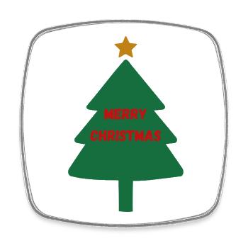Sapin de Noël avec lettrage - Magnet carré - blanc - Devant