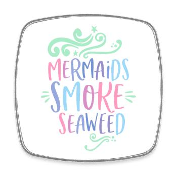 Mermaids smoke Seaweed Gras rauchen - Viereckiger Kühlschrankmagnet - Weiß - Vorne