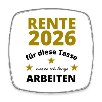 Rente 2026 Jubiläumsdesign - Viereckiger Kühlschrankmagnet - Weiß - Vorne