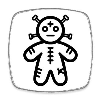 Voodoo Doll - Square fridge magnet - white - Front