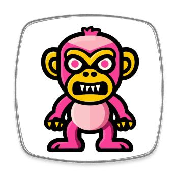 Singe Halloween Bande Dessinée Drôle - Magnet carré - blanc - Devant