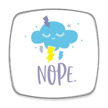 Kawaii Cloud No Nope - Square fridge magnet - white - Front