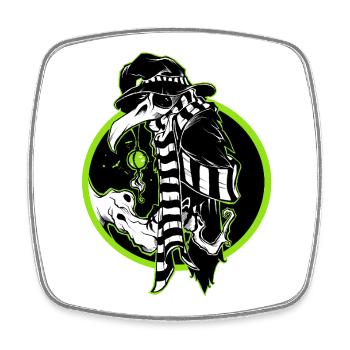 Corbeau - Magnet carré - blanc - Devant