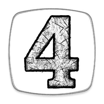 Four Grunge Scratches Design - Square fridge magnet - white - Front