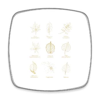 Botanical Leaves of Europe - Natural Design Golden Brown - Square fridge magnet - white - Front