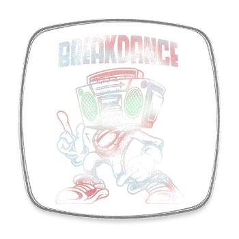 Breakdance Boombox Pastel Lineart streetart - Square fridge magnet - white - Front