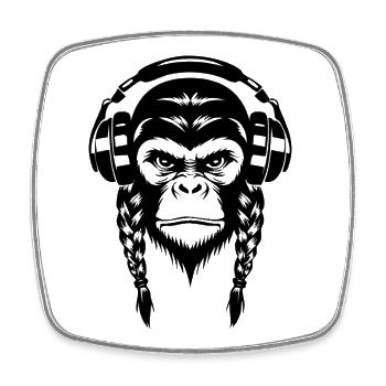 Beat Monkey Head Bass Drop Edition Chemise - Magnet carré - blanc - Devant