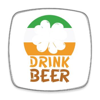 Drink beer irish - Square fridge magnet - white - Front