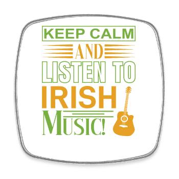 Keep calm listen irish music - Square fridge magnet - white - Front