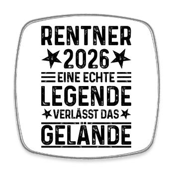 Pensioners 2026 - A legend leaves the site - Square fridge magnet - white - Front
