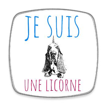 I'm a Unicorn, Dog in Disguise - Square fridge magnet - white - Front