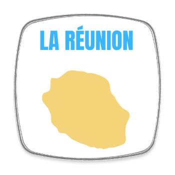 Reunion Island Golden Map T-shirt - Square fridge magnet - white - Front