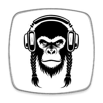 Vibe Affenkopf Chillout Lounge Edition Shirt - Viereckiger Kühlschrankmagnet - Weiß - Vorne