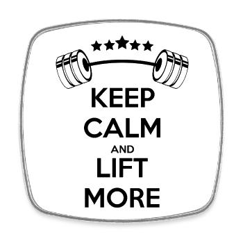 Keep Calm Weightlifting: GYM Silhouette Power - Square fridge magnet - white - Front