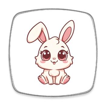 Kuscheliges Bunny-Design in Pastell - Viereckiger Kühlschrankmagnet - Weiß - Vorne