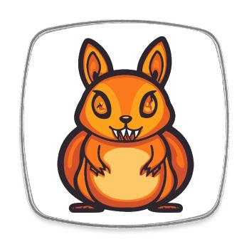 Squirrel Halloween Comic Funny - Square fridge magnet - white - Front