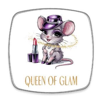 Reine du Glam Souris Mignonne - Magnet carré - blanc - Devant