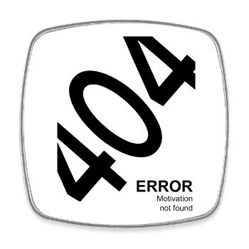 404 Error Motivation not found Lustiger IT Spruch - Square fridge magnet - white - Front