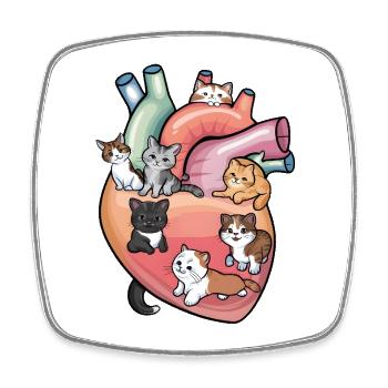 Amoureux des Chats Cadeau Original pour Passionnés - Magnet carré - blanc - Devant