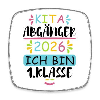 Kita Abgänger 2026 - Viereckiger Kühlschrankmagnet - Weiß - Vorne