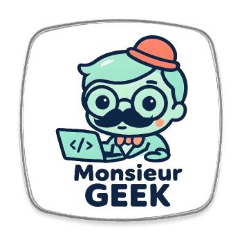 Monsieur Geek Codeur Chic - Magnet carré - blanc - Devant