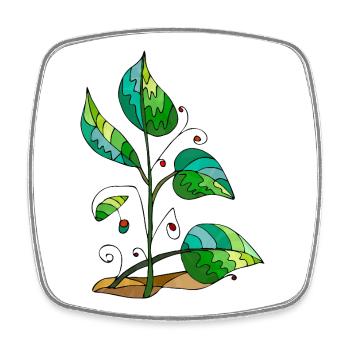 leaves - Square fridge magnet - white - Front