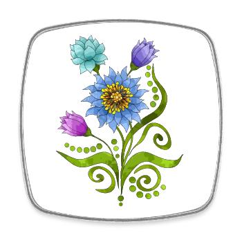 Fleur - Magnet carré - blanc - Devant