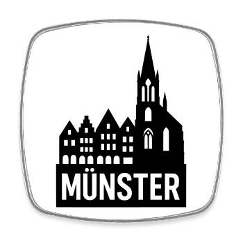 Ville universitaire de Münster - Magnet carré - blanc - Devant