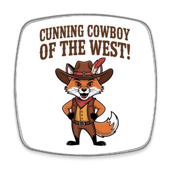 Cunning Cowboy from the West - Square fridge magnet - white - Front