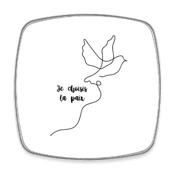 I choose peace - Square fridge magnet - white - Front