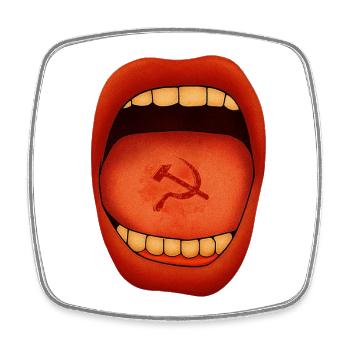 Crimson Tongue Hammer Emblem - Viereckiger Kühlschrankmagnet - Weiß - Vorne