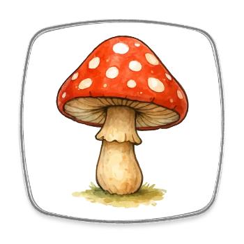 Illustration de champignon rouge - Magnet carré - blanc - Devant