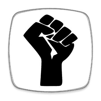 Resistance Fist - The Sign of Social Movements - Square fridge magnet - white - Front
