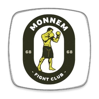 Mannheim Boxing Club Vintage Boxemblem 68  - Viereckiger Kühlschrankmagnet - Weiß - Vorne