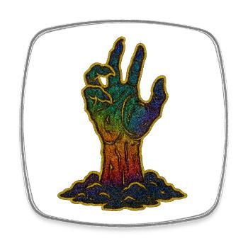 Regenbogenhand Halloween - Viereckiger Kühlschrankmagnet - Weiß - Vorne