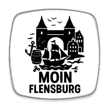 flensburg moin anker seefahrer - Viereckiger Kühlschrankmagnet - Weiß - Vorne