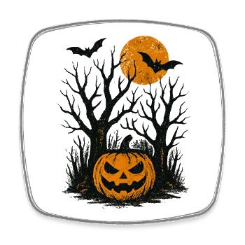 Halloween Pumpkin Spooky - Square fridge magnet - white - Front