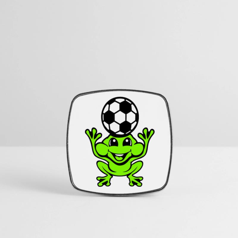 Frog Soccer Header Ball Playing Toad Square fridge magnet