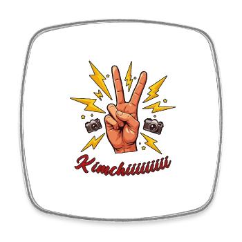 Sag Kimchiiiiii – Victory Hand Corée Fun Design - Magnet carré - blanc - Devant