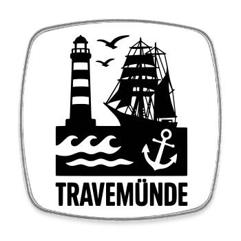 Travemünde Ostsee - Viereckiger Kühlschrankmagnet - Weiß - Vorne