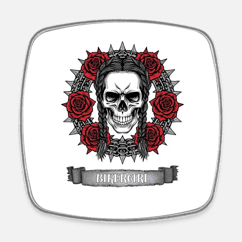 motarde - Magnet carré - blanc