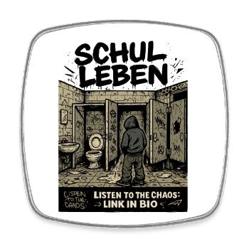 Schulleben - Viereckiger Kühlschrankmagnet - Weiß - Vorne