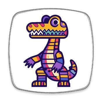 Alligator Halloween Zombie - Square fridge magnet - white - Front
