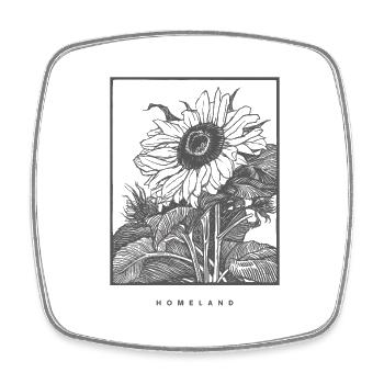 Sunflower Frame Homeland - Square fridge magnet - white - Front